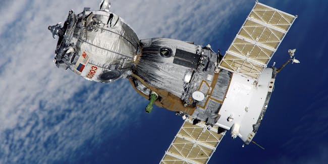 The Russian-government made Soyuz vehicle which is carried into space on the Soyuz rocket.