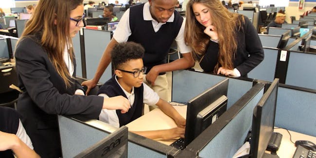 Office style school education futuristic carpe diem school business learning