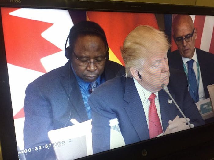 Trump earpiece in