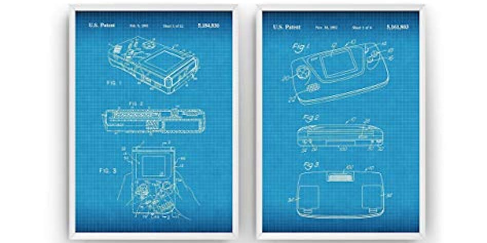 Gaming Patent Prints Art - Set Of 4 - Gamer Poster Gift Vintage Blueprint Retro