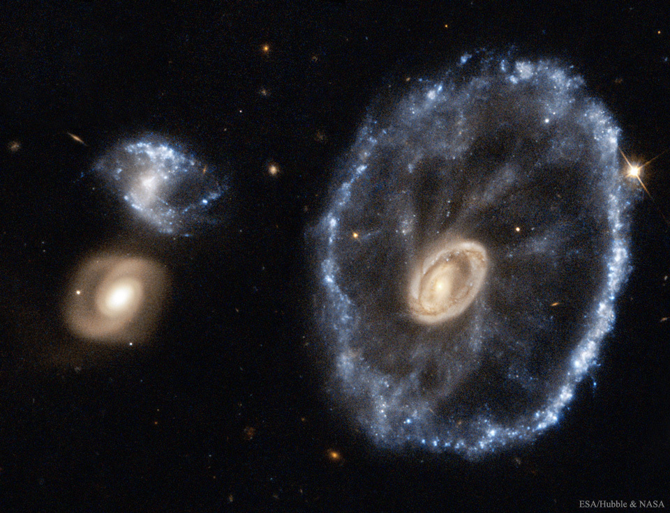 Hubble Snaps a Shot of a Cartwheel Galaxy Born From a Violent Galactic