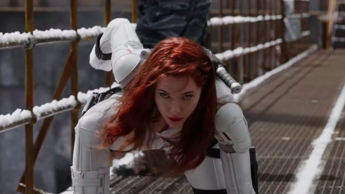 Image result for black widow trailer white suit"