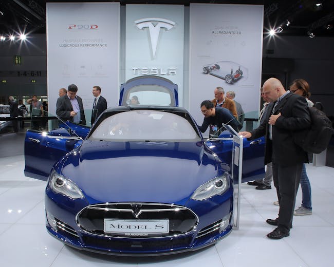 A Tesla Model S.