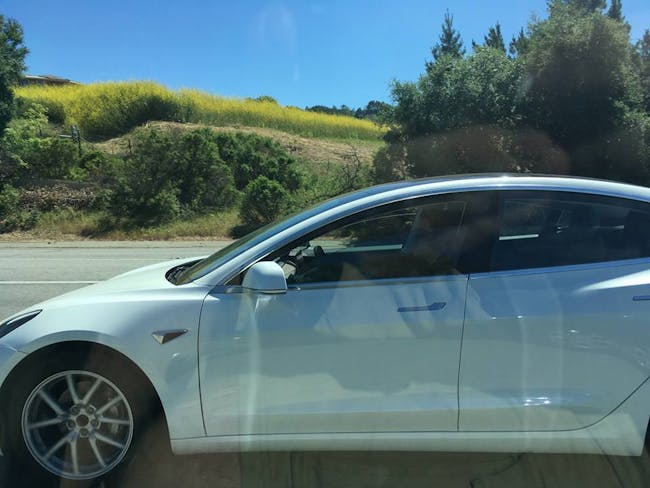 The Model 3 in public tests.