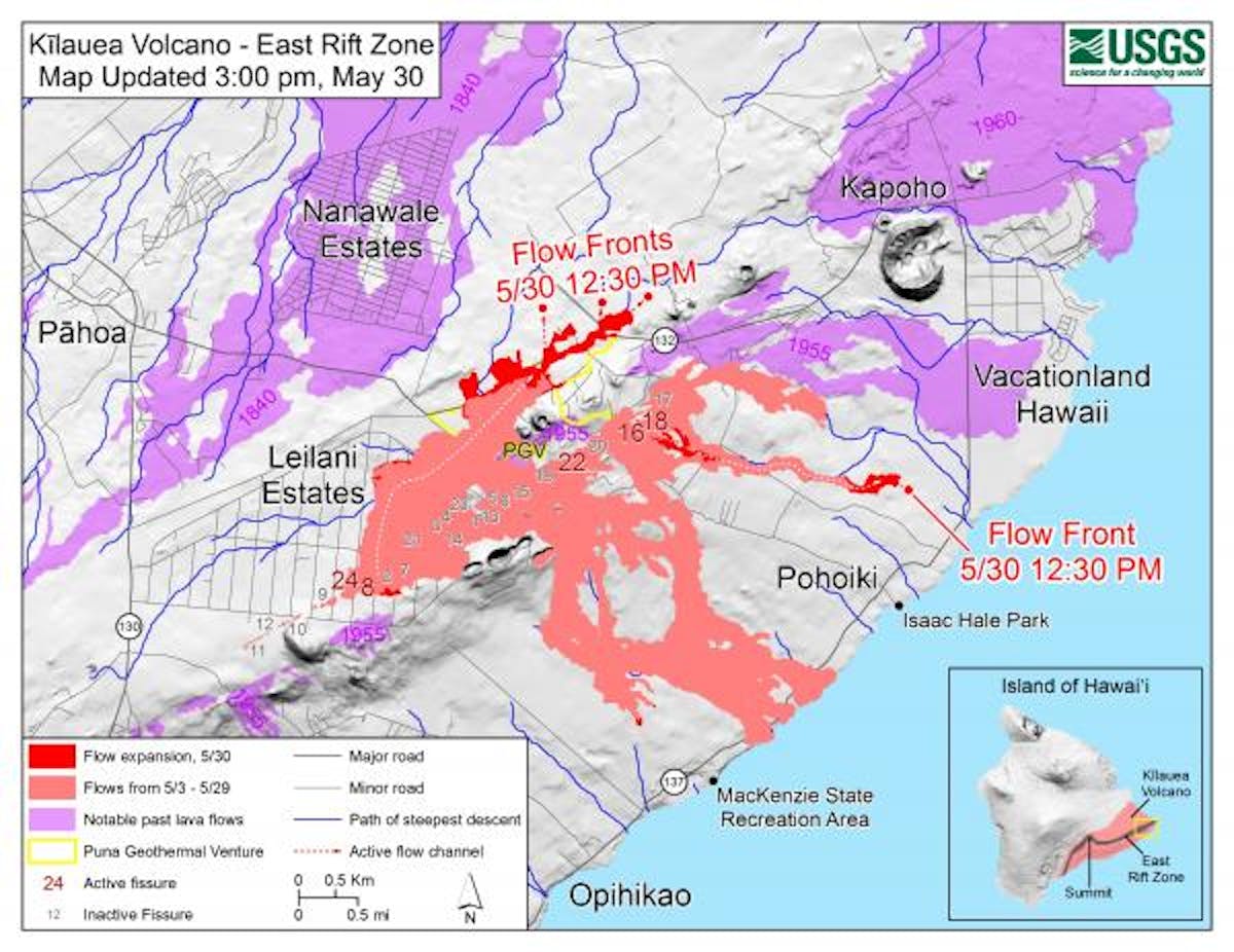 Hawaii Volcano Kilauea New Usgs Maps Capture Lava Flows And