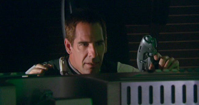 Captain Archer is rocking a phase-pistol that is actually a TOY.
