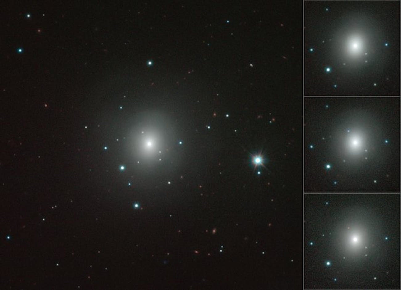 This mosaic shows how the kilonova in NGC 4993 brightened, became much redder in colour and then faded in the weeks after it exploded on 17 August 2017. These images were obtained using the VISTA infrared survey telescope at ESO's Paranal Observatory in Chile.