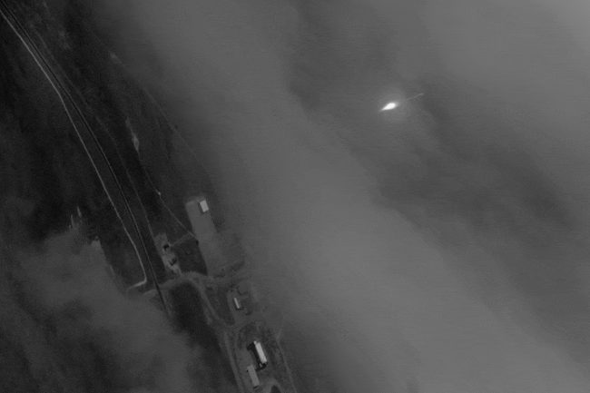 WorldView-1 captured the launch of WorldView-3 in 2014.