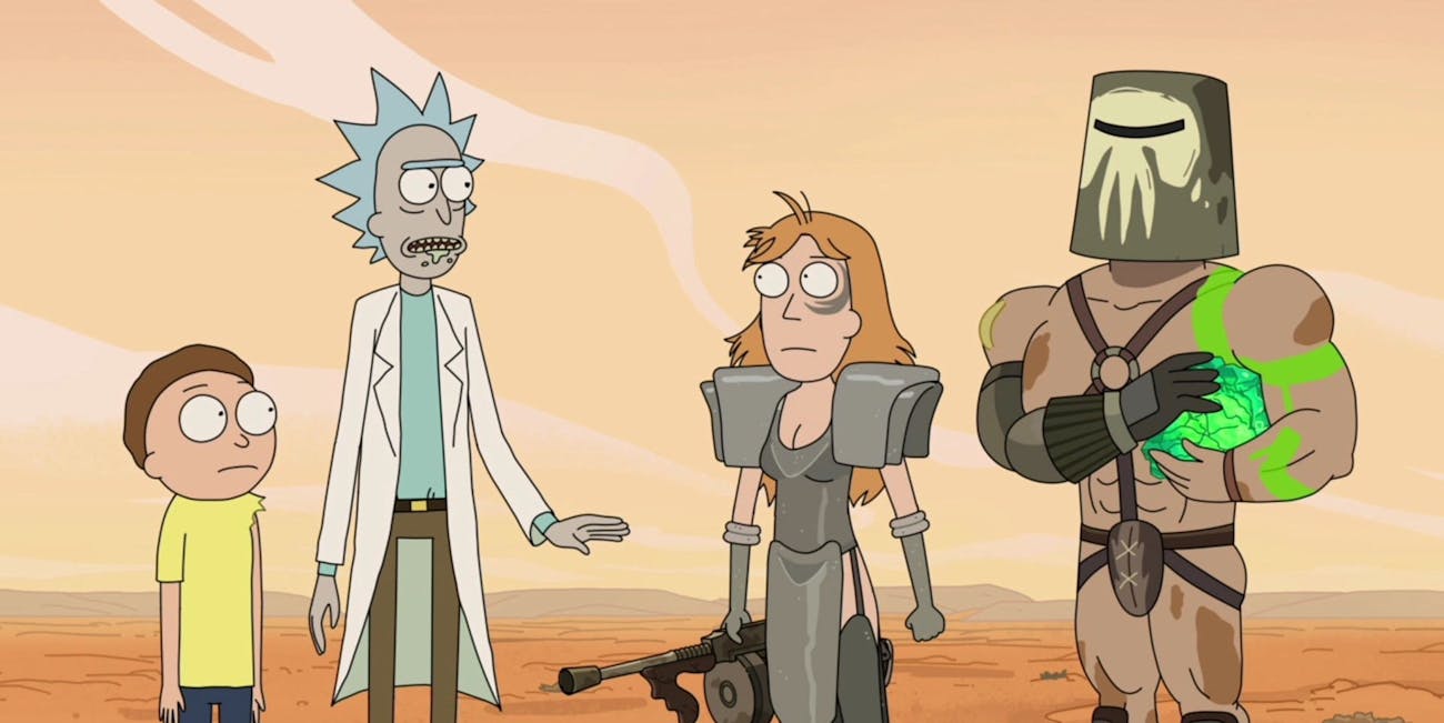 Rick, Morty, and Summer go to a 'Mad Max' universe.