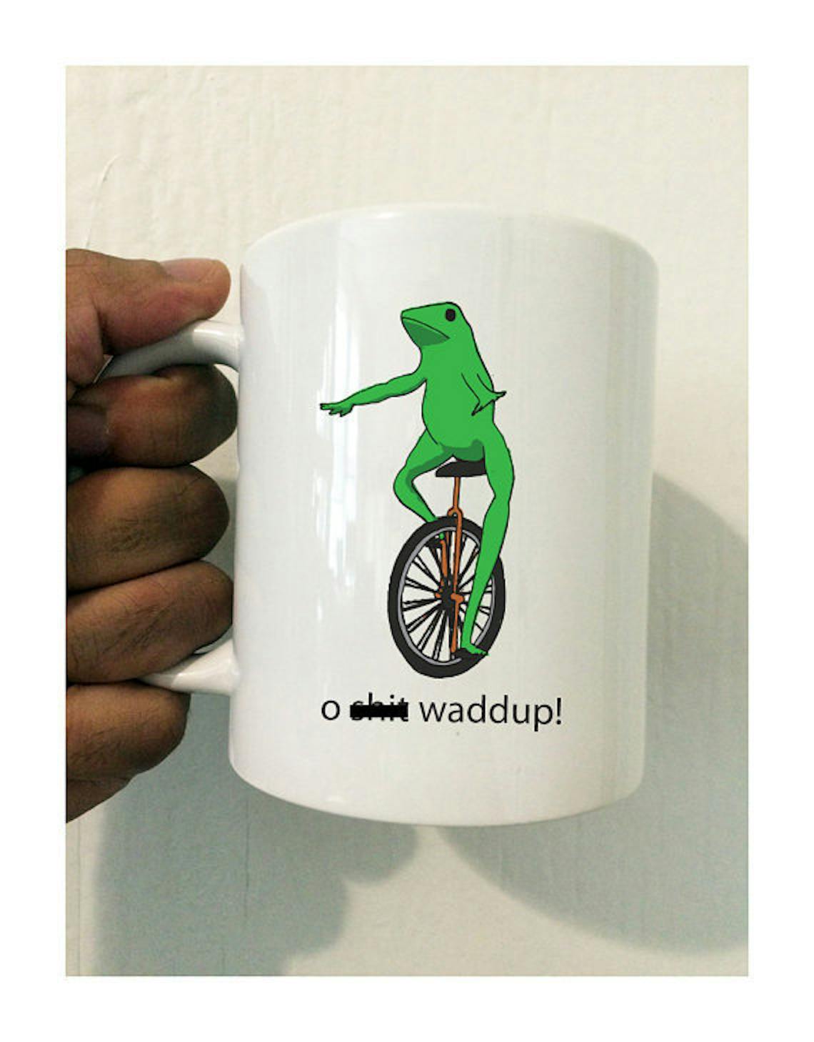 How To Make Money Creating Dank Memes Inverse - make money off of memes etsy user memeskins offers knickknacks like mugs with dat boi riding all round them and mousepads invoking nicholas cage s