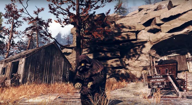 mysterious figure in front of mine fallout 76 trailer