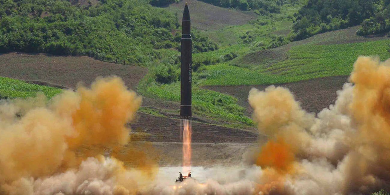 Image result for An intercontinental ballistic missile is launched in North Korea