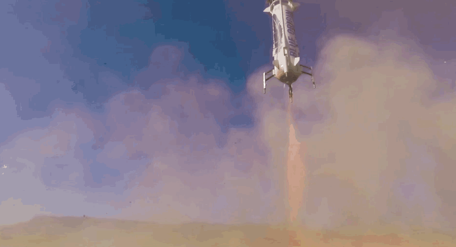 jeff bezos rocket landing video