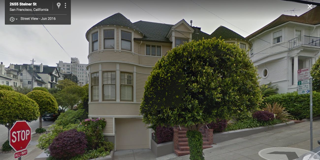 Google Street View Mrs Doubtfire house San Francisco map