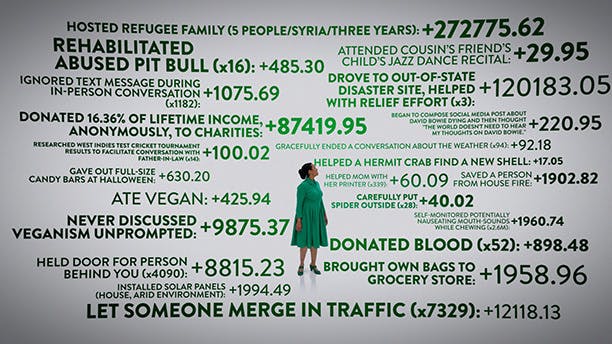 The Numerical System chart in NBC's the Good Place