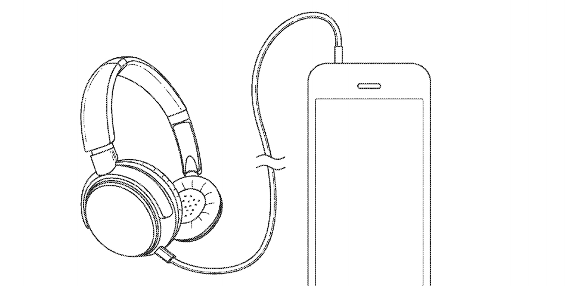 Line Art Headphones : Apple patent shows how much better an iphone without a