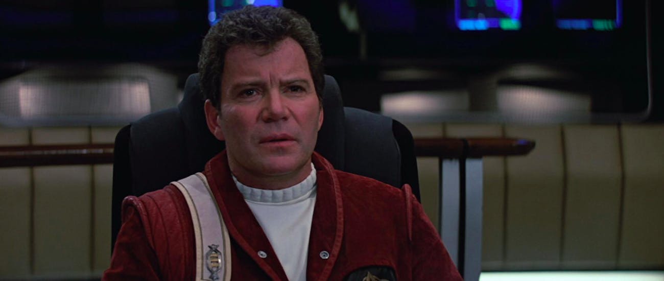 William Shatner as Captain Kirk in 1989's 'Star Trek V: The Final Frontier', which he directed.