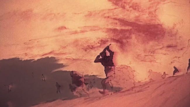 A screenshot of 'Blackout 2022', the anime prequel short to 'Blade Runner 2049'.