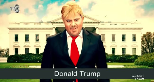 An unfunny portrayal of Trump in Turkey.