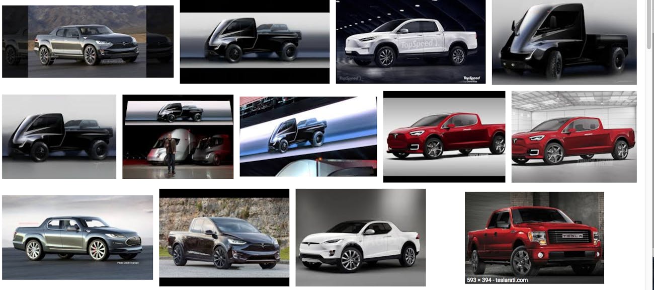 Tesla Pickup Truck Artist Renderings