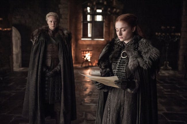 Sophie Turner and Gwendoline Christie in 'Game of Thrones