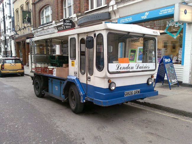 A milk float: not exactly a Tesla Model S.
