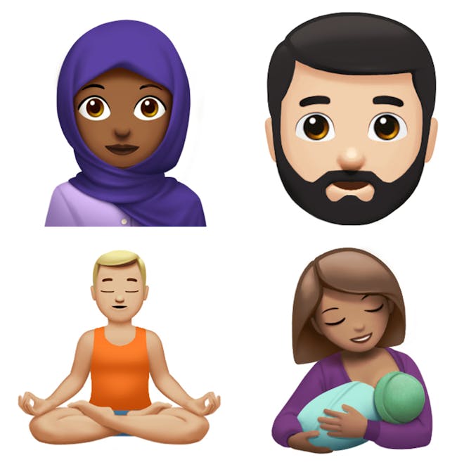 Four new human emojis.