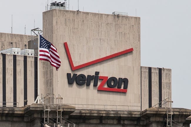 NEW YORK, NY - JUNE 06: The Verizon Building in Manhattan is seen on June 6, 2013 from the Brooklyn borough of New York City. News leaked yesterday, June 5, that the U.S. government had been obtaining Verizon's phone records for years through a secret court order and that the government has been monitoring business phone calls both nationally and internationally. (Photo by Andrew Burton/Getty Images)