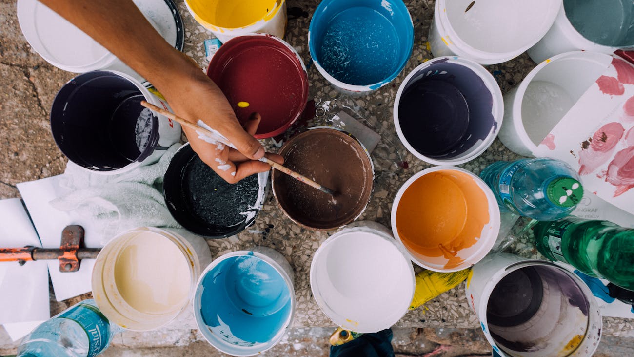 Paint buckets.