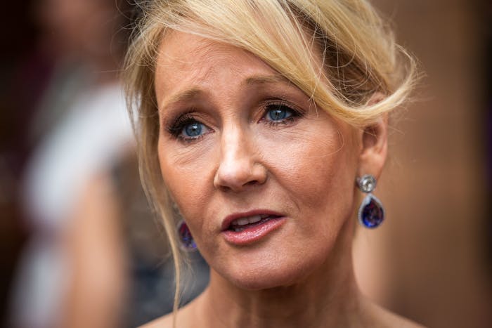 J. K. Rowling attends the press preview of 'Harry Potter & The Cursed Child' at Palace Theatre on July 30, 2016 in London, England. Harry Potter and the Cursed Child, is a two-part West End stage play written by Jack Thorne based on an original new story by Thorne, J.K. Rowling and John Tiffany.
