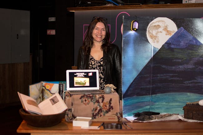 Hekkala's booth at the Inverse Science Fair. Via @shazthephotog.