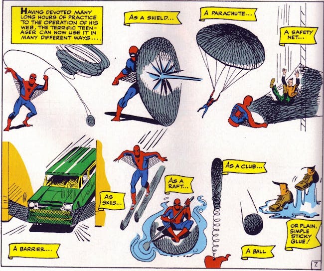 Spider-Man gets really creative with uses for his webbing.