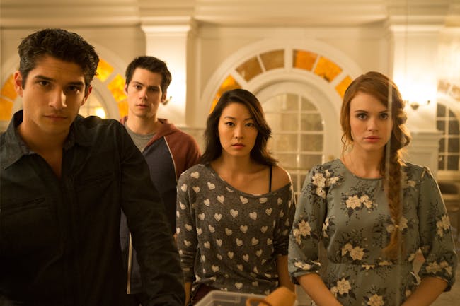 Scott McCall, Stiles Stilinski, Kira Yukimura, and Lydia Martin in 'Teen Wolf'.