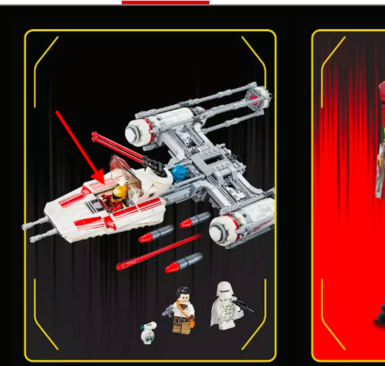 An upcoming new Y-wing toy with Zorri Bliss in the cockpit.