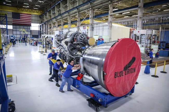 BE-4 rocket engine transport cradle