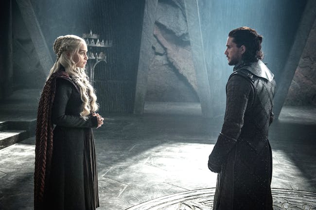 Kit Harington and Emilia Clarke in 'Game of Thrones' Season 7