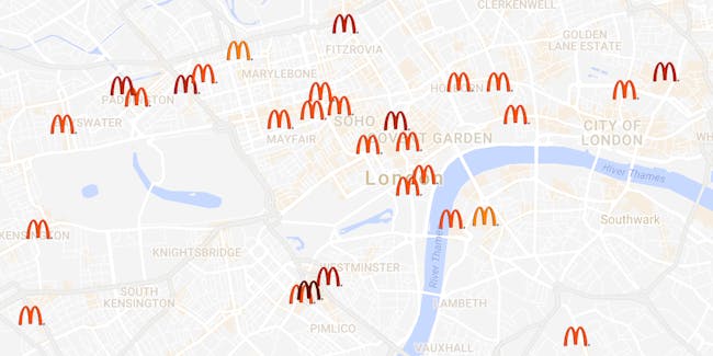 this map shows mcdonaldss shrewd big mac price racket