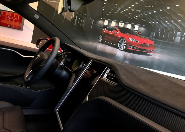 A Tesla Model S electric vehicle.