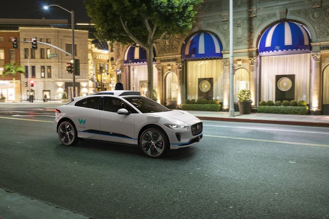 The Jaguar iPace with Waymo self-driving technology was revealed on Tuesday, March 27, 2018 at the New York Auto Show.