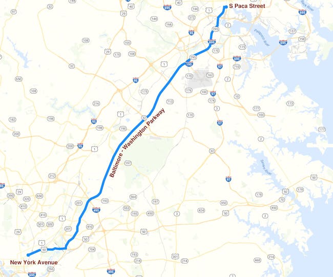 Boring Company Washington D.C.-Baltimore map