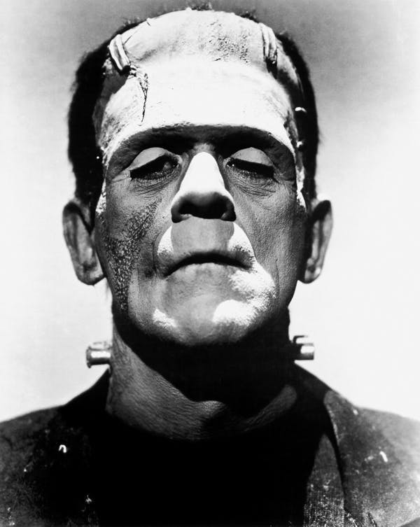 Boris Karloff plays Frankenstein’s monster, 1935.