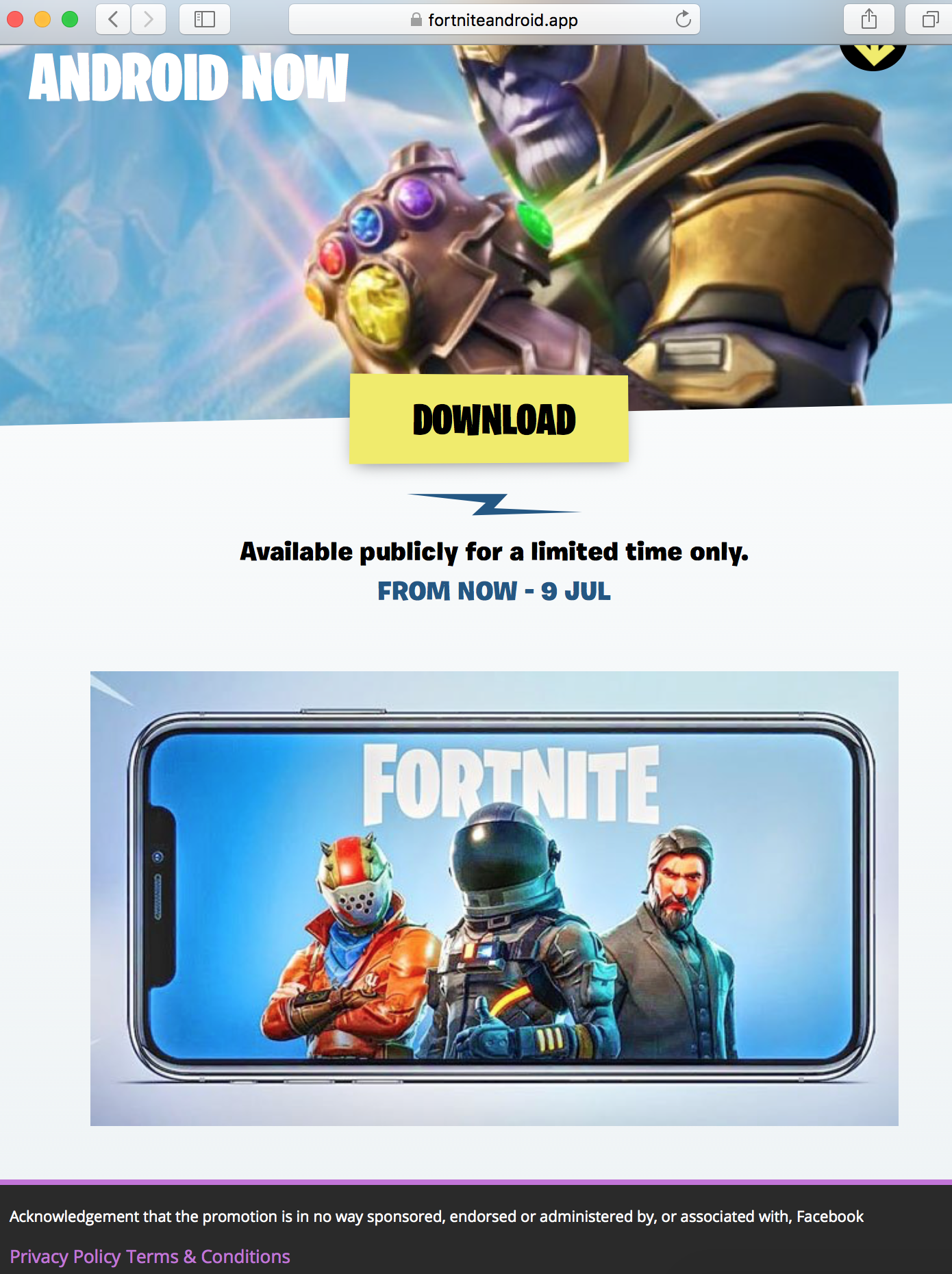 app why you shouldn t download fortnite from this site inverse - get fortnite for android now