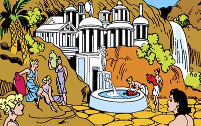 An early version of Paradise Island from DC Comics