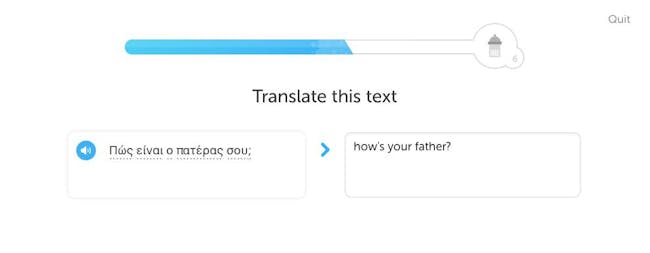 Duolingo in action.