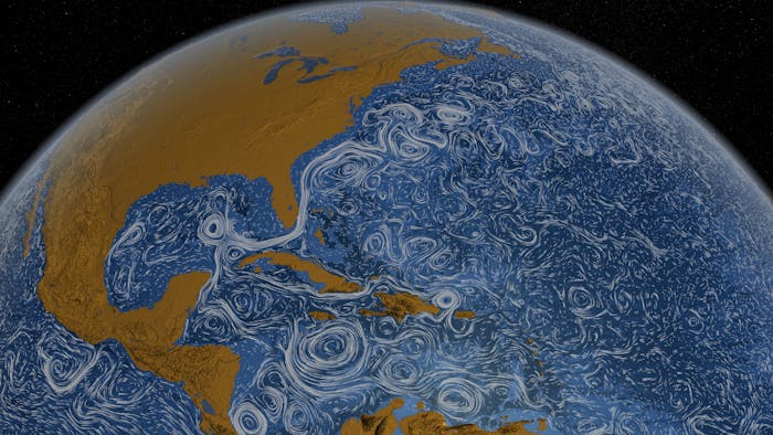 This image shows ocean surface currents around the world during the period from June 2005 through Decmeber 2007. Go here to view a video of this data: www.flickr.com/photos/gsfc/7009056027/ NASA/Goddard Space Flight Center Scientific Visualization Studio NASA image use policy. NASA Goddard Space Flight Center enables NASA’s mission through four scientific endeavors: Earth Science, Heliophysics, Solar System Exploration, and Astrophysics. Goddard plays a leading role in NASA’s accomplishments by contributing compelling scientific knowledge to advance the Agency’s mission. Follow us on Twitter Like us on Facebook Find us on Instagram