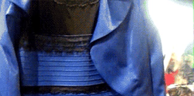 The viral sensation "the dress" is either seen as gold and white or blue and black.