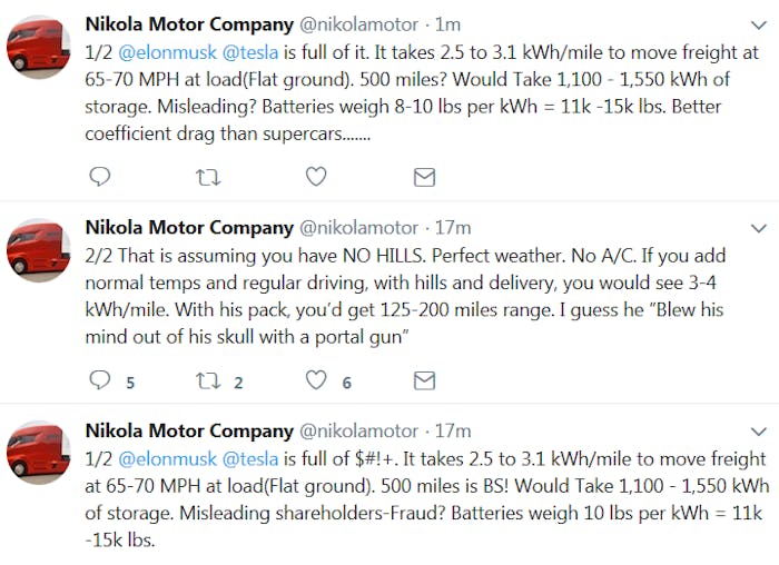Tweets from the Nikola company.