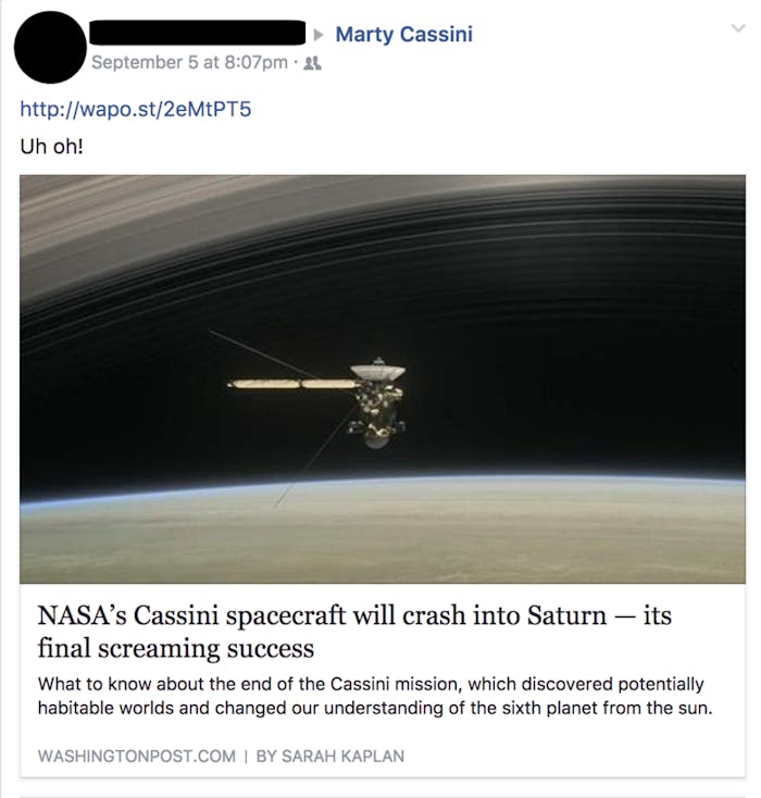 cassini facebook post