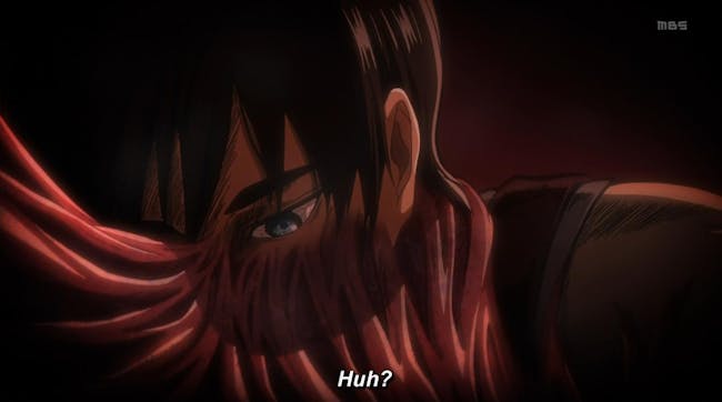 Like all Titan Shifters, muscle sinews connect directly to Eren's human body when he's piloting a Titan.