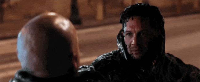 Venom's face in 'Venom' is horrifying.